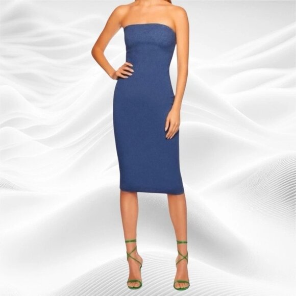 Susana Monaco Strapless Midi Dress in Light Denim Small New Womens Jean - Picture 11 of 11